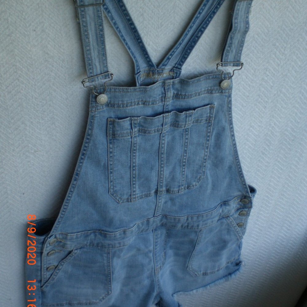 Aeropostale Overall Shorts Denim Jean Large L